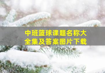 中班篮球课题名称大全集及答案图片下载