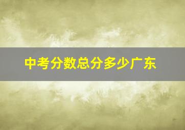 中考分数总分多少广东