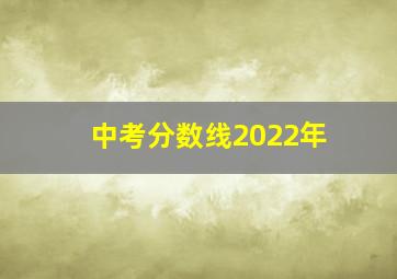 中考分数线2022年