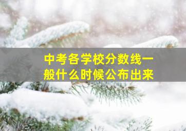 中考各学校分数线一般什么时候公布出来