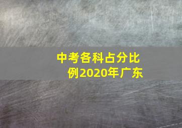 中考各科占分比例2020年广东