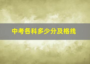 中考各科多少分及格线