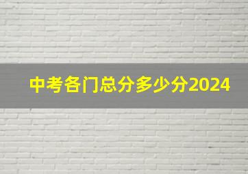 中考各门总分多少分2024