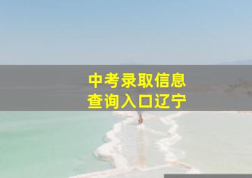 中考录取信息查询入口辽宁