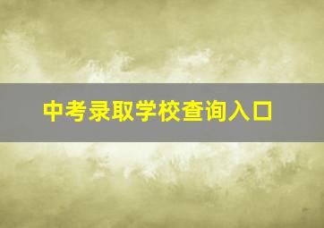 中考录取学校查询入口