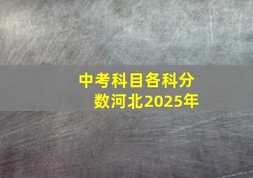 中考科目各科分数河北2025年