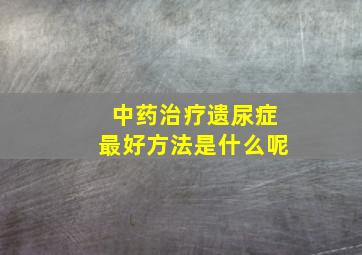 中药治疗遗尿症最好方法是什么呢