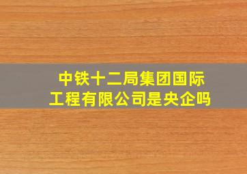 中铁十二局集团国际工程有限公司是央企吗