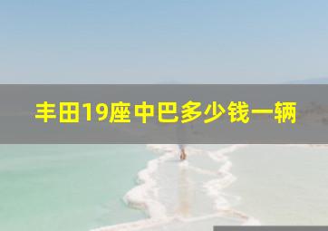 丰田19座中巴多少钱一辆