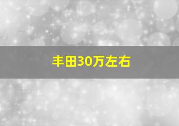 丰田30万左右