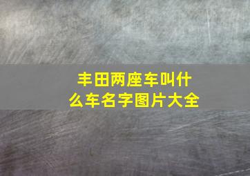 丰田两座车叫什么车名字图片大全