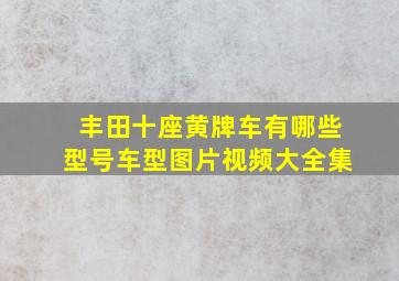 丰田十座黄牌车有哪些型号车型图片视频大全集