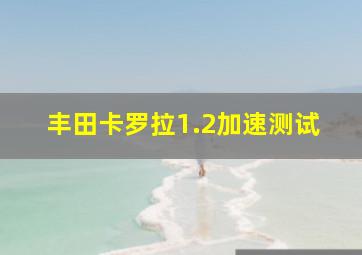 丰田卡罗拉1.2加速测试