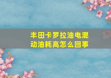 丰田卡罗拉油电混动油耗高怎么回事