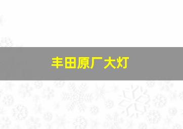 丰田原厂大灯