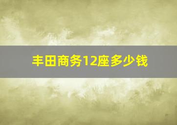 丰田商务12座多少钱