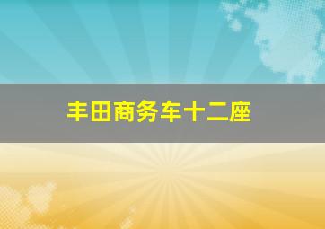 丰田商务车十二座