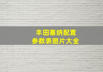 丰田塞纳配置参数表图片大全