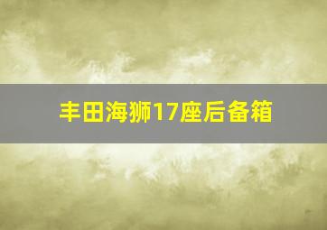 丰田海狮17座后备箱