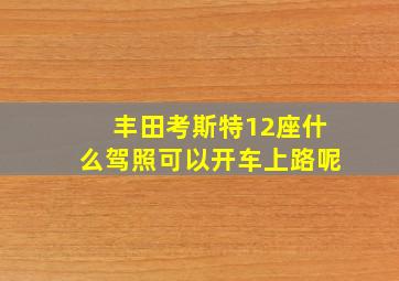 丰田考斯特12座什么驾照可以开车上路呢