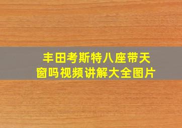 丰田考斯特八座带天窗吗视频讲解大全图片