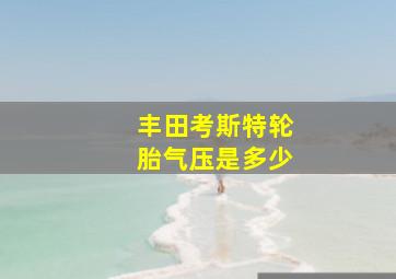 丰田考斯特轮胎气压是多少