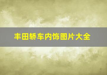 丰田轿车内饰图片大全