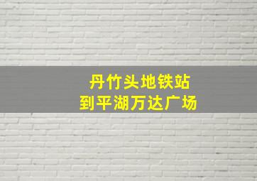 丹竹头地铁站到平湖万达广场