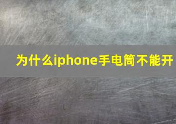 为什么iphone手电筒不能开