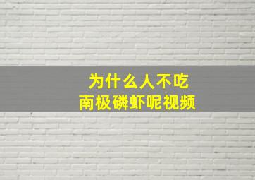 为什么人不吃南极磷虾呢视频