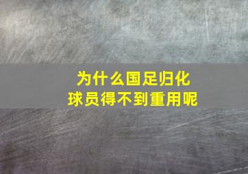 为什么国足归化球员得不到重用呢