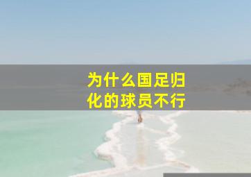 为什么国足归化的球员不行