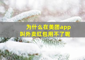 为什么在美团app叫外卖红包用不了呢