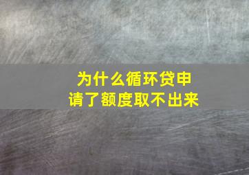 为什么循环贷申请了额度取不出来