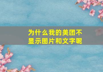 为什么我的美团不显示图片和文字呢