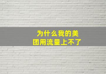 为什么我的美团用流量上不了