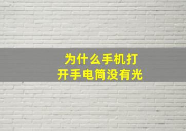 为什么手机打开手电筒没有光