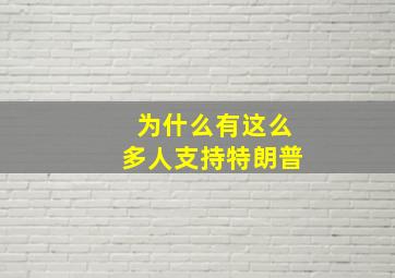 为什么有这么多人支持特朗普