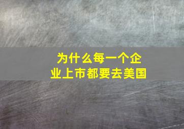 为什么每一个企业上市都要去美国