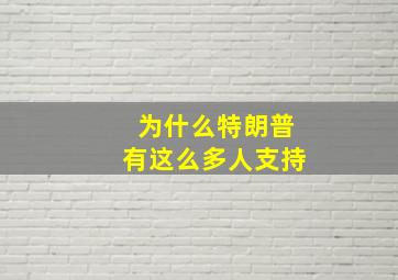 为什么特朗普有这么多人支持