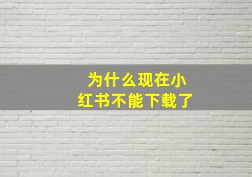 为什么现在小红书不能下载了