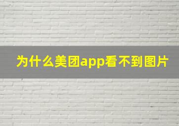 为什么美团app看不到图片