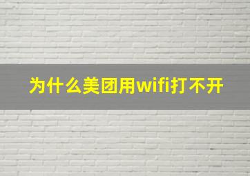 为什么美团用wifi打不开