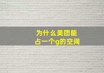 为什么美团能占一个g的空间