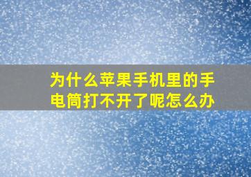 为什么苹果手机里的手电筒打不开了呢怎么办