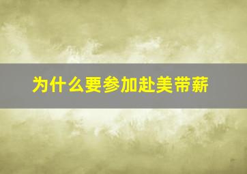 为什么要参加赴美带薪