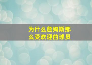 为什么詹姆斯那么受欢迎的球员