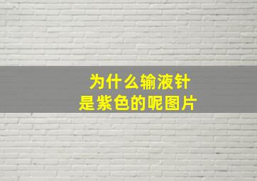 为什么输液针是紫色的呢图片