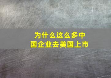 为什么这么多中国企业去美国上市