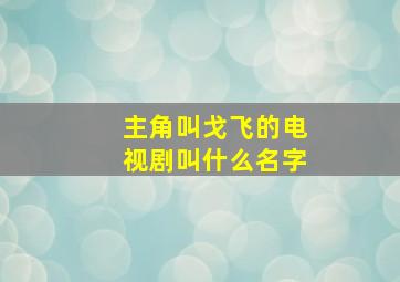 主角叫戈飞的电视剧叫什么名字